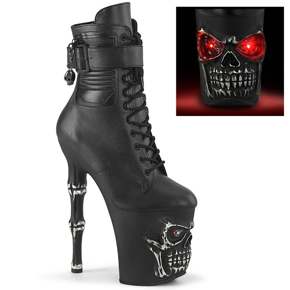 Pleaser - RAPTURE-1020STR-LT Plattformstiefel, Poledance Schuhe - Schwarz